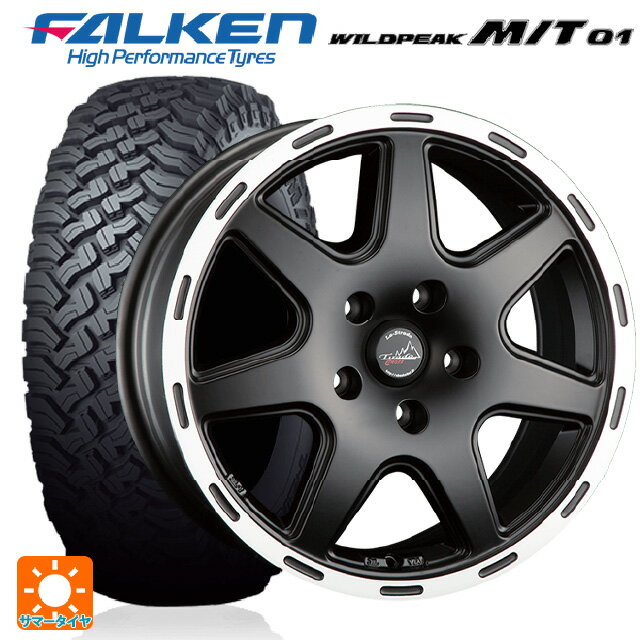 【6/22 20時〜 全品P5倍＆クーポン】ジープ グラディエーター(JT系)用 285/70R17 121Q ファルケン ワイルドピーク MT01 阿部商会 ラ・ストラーダ ティラードクロス マットブラックリムポリッシュ 新品サマータイヤホイール 4本セット