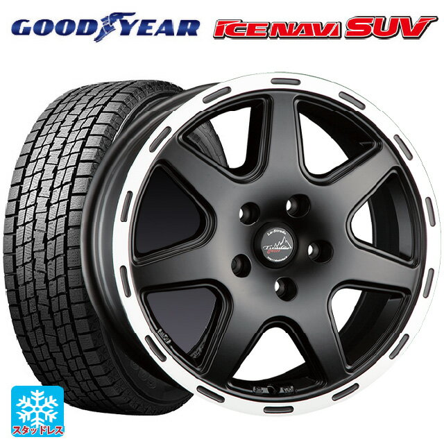 【最大3万円OFFクーポン 5/16 1:59迄】ジープ コンパス(M624)用 225/60R17 99Q グッドイヤー アイスナビ SUV ラ・ストラーダ ティラードクロス マットブラックリムポリッシュ 新品スタッドレスタイヤホイール 4本セット