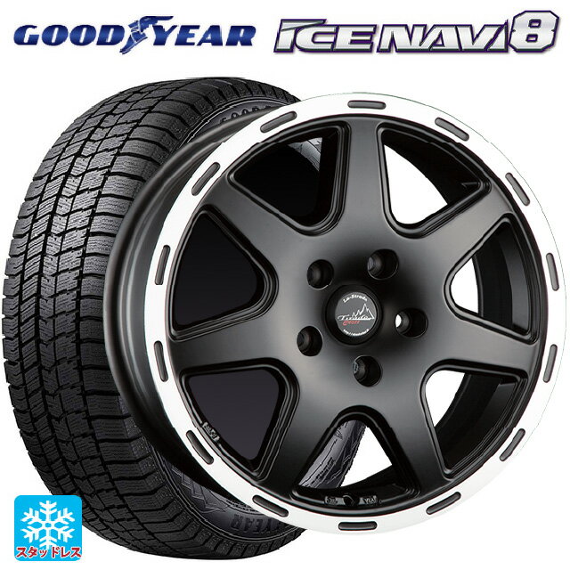 【6/15〜16限定 全品P5倍＆クーポン】ジープ チェロキー(KL系)用 225/60R17 99Q グッドイヤー アイスナビ8 # 阿部商会 ラ・ストラーダ ティラードクロス マットブラックリムポリッシュ 新品スタッドレスタイヤホイール 4本セット