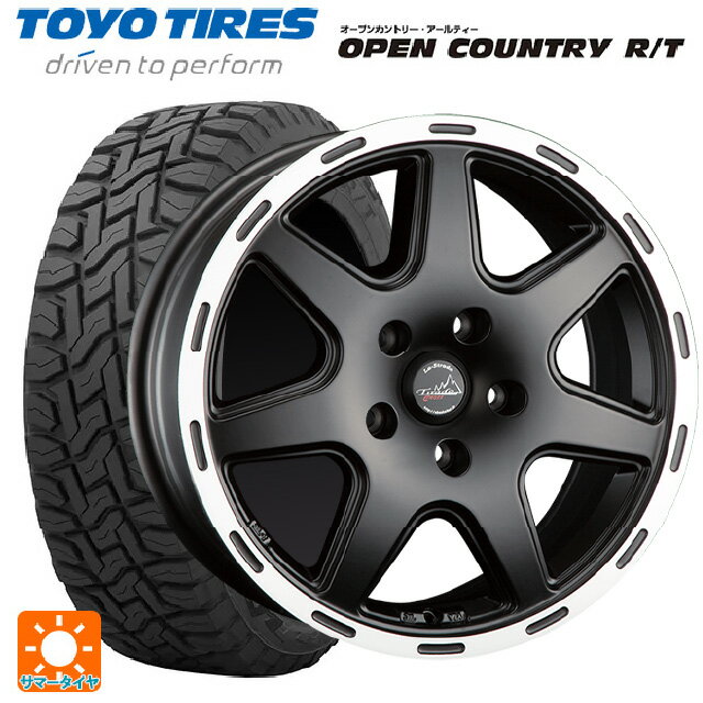 【6/22 20時〜 全品P5倍＆クーポン】ジープ コンパス(M624)用 225/60R17 99Q トーヨー オープンカントリー RT ブラックレター 阿部商会 ラ・ストラーダ ティラードクロス マットブラックリムポリッシュ 新品サマータイヤホイール 4本セット