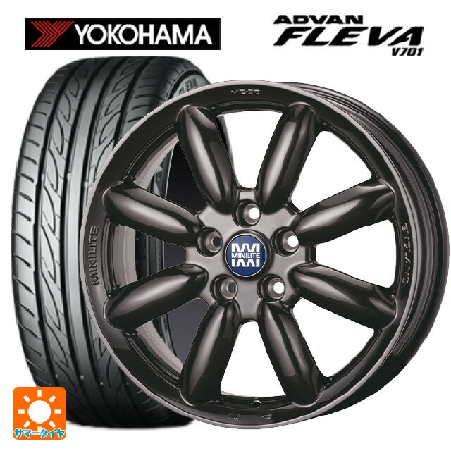 【6/11 1:59迄 全品ポイント5倍】ミニ ミニクロスオーバー(F60)用 225/55R17 97W ヨコハマ アドバン フレバ V701 正規品 ティーエーエス ミニライト MC50 ハイパーブラック 新品サマータイヤホイール 4本セット