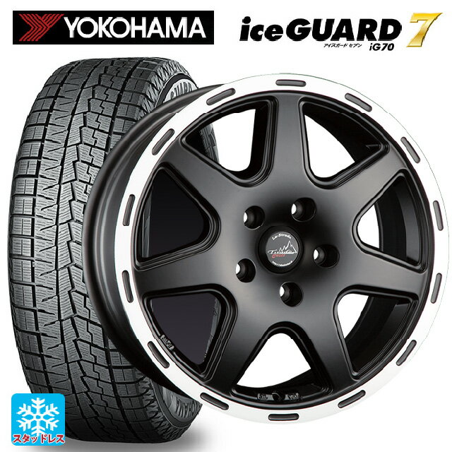 【最大3万円OFFクーポン 5/16 1:59迄】ジープ コンパス(M624)用 225/60R17 99Q ヨコハマ アイスガード7(IG70) ラ・ストラーダ ティラードクロス マットブラックリムポリッシュ 新品スタッドレスタイヤホイール 4本セット