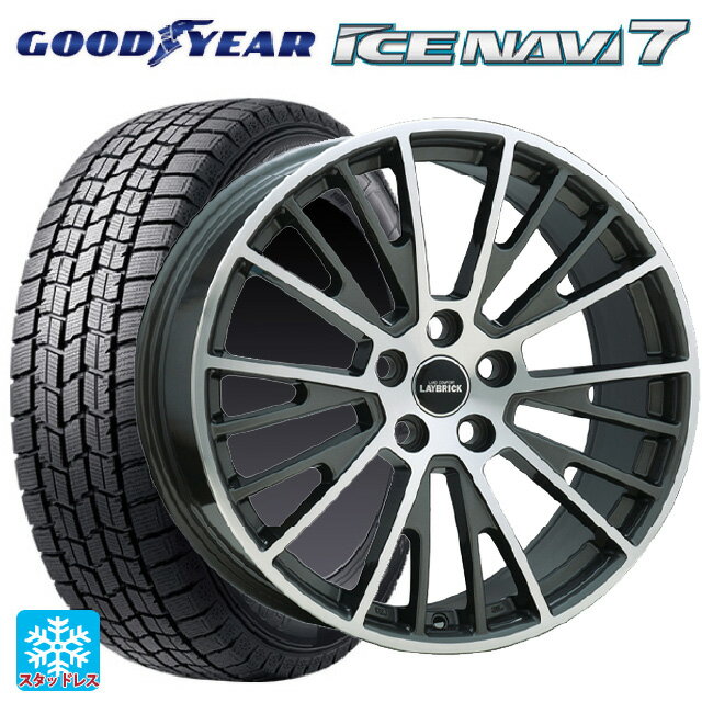 ジャガー XE(JA2系)用 225/45R18 91Q グッドイヤー アイスナビ7(数量限定) # 阿部商会 レイブリック イグレット グレーポリッシュ 新品スタッドレスタイヤホイール 4本セット