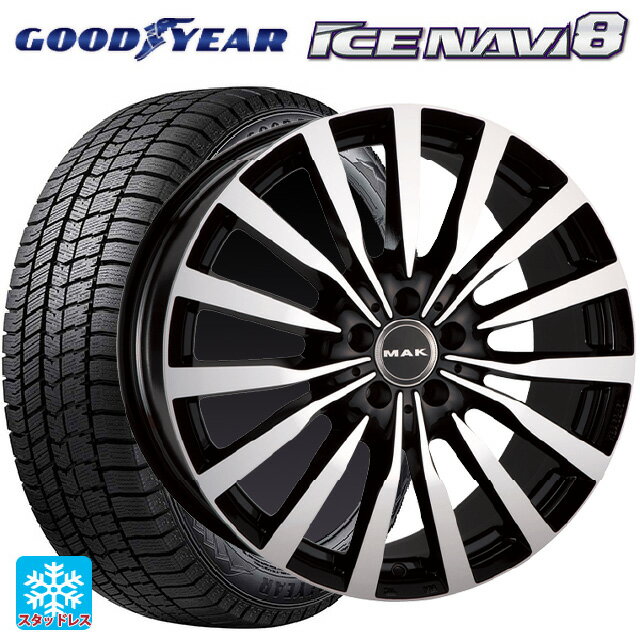 【最大3万円OFFクーポン 5/16 1:59迄】メルセデスベンツ Aクラス(W177)用 205/55R17 91Q グッドイヤー アイスナビ8 マック クローネ ブラックミラー 新品スタッドレスタイヤホイール 4本セット