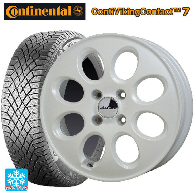 【6/11 1:59迄 全品ポイント5倍】155/65R14 75T コンチネンタル コンチバイキングコンタクト7 正規品 ホットスタッフ ララパーム オーバル PW 14-4.5J 国産車用 スタッドレスタイヤホイール4本セット