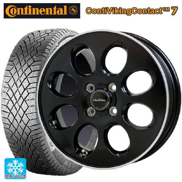 【6/22 20時〜 全品P5倍＆クーポン】155/65R14 75T コンチネンタル コンチバイキングコンタクト7 正規品 ホットスタッフ ララパーム オーバル GB/リムP 14-4.5J 国産車用 スタッドレスタイヤホイール4本セット
