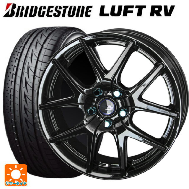 2024年製 225/45R18 95W XL ブリヂストン ルフトRV(日本製) 正規品 # 共豊 シュタイナー SL5 グロスブラック×サイドカット 18-7J 国産車用 サマータイヤホイール4本セット