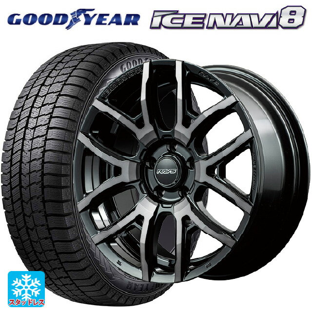 225/40R18 92Q XL グッドイヤー アイスナビ8 レイズ チームデイトナ F6ドライブ BFJ 18-7.5J 国産車用 スタッドレスタイヤホイール4本セット