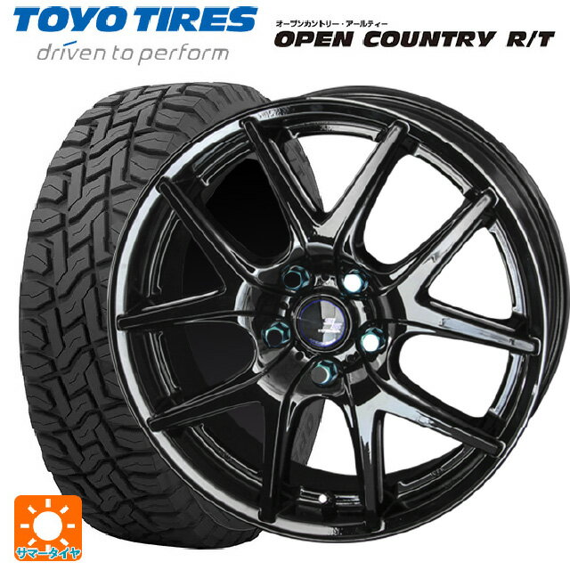 【6/22 20時〜 全品P5倍＆クーポン】スバル クロストレック(5AA-GUE)用 225/55R18 98Q トーヨー オープンカントリー RT ブラックレター 共豊 シュタイナー SL5(中古） グロスブラック×サイドカット 新品サマータイヤホイール 4本セット