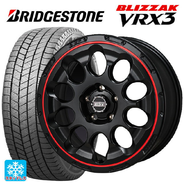 2025年製 235/45R17 94Q ブリヂストン ブリザック VRX3 正規品 # コウセイ ボトムガルシアクロノ セミグロスブラック レッドリム 17-7J 国産車用 スタッドレスタイヤホイール4本セット