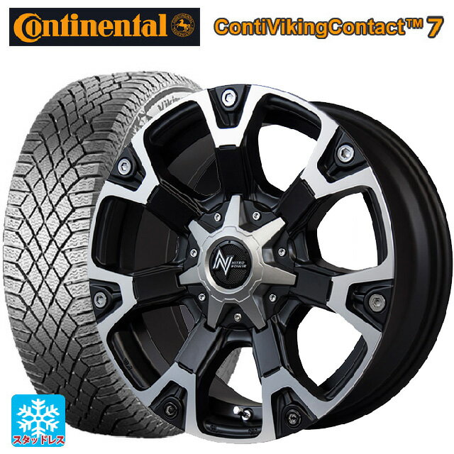 265/60R18 114T XL コンチネンタル コンチバイキングコンタクト7マルカサービス ナイトロパワー ウォーヘッド セミグロスブラック＋ハーフポリッシュ 18-8J国産車用 スタッドレスタイヤホイール4本セット 取付店直送可