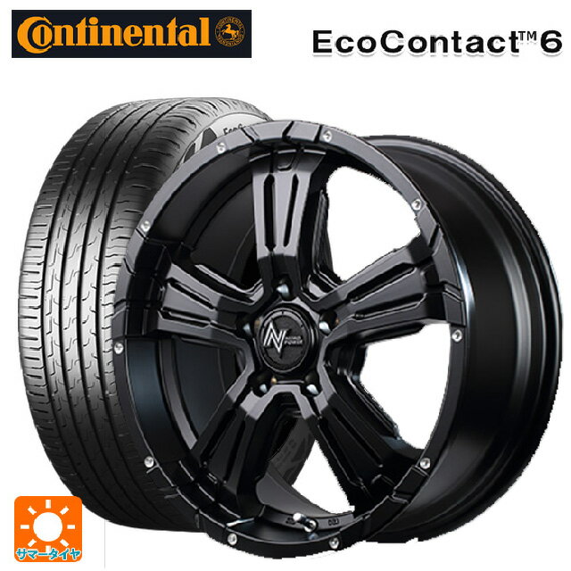 205/60R16 96H XL コンチネンタル エココンタクト 6 正規品 エムアイディー ナイトロパワー クロスクロウ セミグロスブラック＋ピアスドリルド 16-7J 国産車用 サマータイヤホイール4本セットのサムネイル
