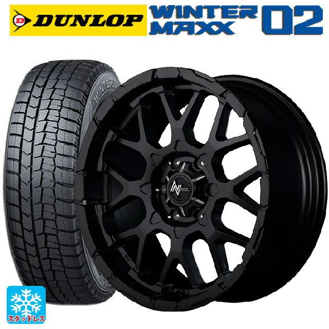 【6/15〜16限定 全品P5倍＆クーポン】165/55R15 75Q ダンロップ ウィンターマックス 02(WM02) エムアイディー ナイトロパワー M28バレット セミグロスブラック 15-5J 国産車用 スタッドレスタイヤホイール4本セット