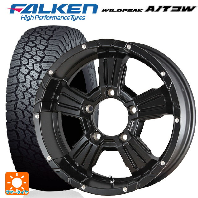 即日発送 2021年製 225/75R16 115Q ファルケン ワイルドピーク A/T3W 熟成タイヤ # マルカサービス ナイトロパワー クロスクロウ セミグロスブラック＋ピアスドリルド 16-5.5J 国産車用 サマータイヤホイール4本セット