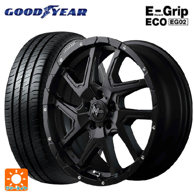 【最大3万円OFFクーポン 5/16 1:59迄】225/45R18 95W XL グッドイヤー エフィシェントグリップ エコ EG02 マルカサービス ナイトロパワーデリンジャー セミグロスブラック/フランジピアスドリルド 18-7J 国産車用 サマータイヤホイール4本セット