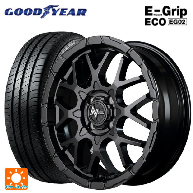 【6/11 1:59迄 全品ポイント5倍】185/55R16 83V グッドイヤー エフィシェントグリップ エコ EG02 エムアイディー ナイトロパワー M28バレットKC セミグロスブラック 16-6J 国産車用 サマータイヤホイール4本セット