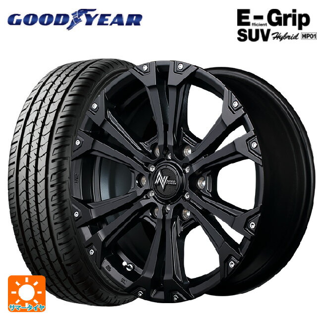 即日発送 トヨタ ハイラックス(120系)用 265/65R17 112H グッドイヤー エフィシェントグリップSUV HP01 # ナイトロパワー ジャベリン セミグロスブラック＋ピアス＆ミルド 新品サマータイヤホイール 4本セット