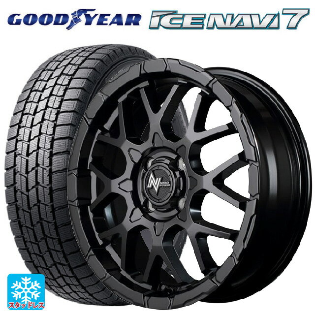 【6/15〜16限定 全品P5倍＆クーポン】165/55R15 75Q グッドイヤー アイスナビ7(数量限定) エムアイディー ナイトロパワー M28バレットKC セミグロスブラック 15-5J 国産車用 スタッドレスタイヤホイール4本セット