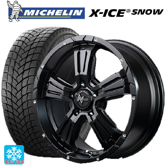 【6/15〜16限定 全品P5倍＆クーポン】2024年製 215/65R16 102T XL ミシュラン 正規品 エックスアイス スノー # エムアイディー ナイトロパワー クロスクロウ セミグロスブラック＋ピアスドリルド 16-7J 国産車用 スタッドレスタイヤホイール4本セット