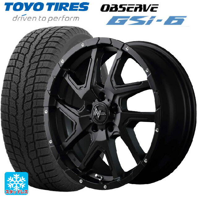 225/70R16 103Q トーヨー オブザーブ GSI-6 エムアイディー ナイトロパワーデリンジャー セミグロスブラック/フランジピアスドリルド 16-7J 国産車用 スタッドレスタイヤホイール4本セット