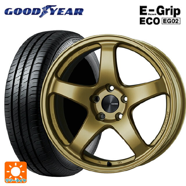 【6/22 20時〜 全品P5倍＆クーポン】185/55R16 83V グッドイヤー エフィシェントグリップ エコ EG02 エンケイ パフォーマンスライン PF05 GO 16-6.5J 国産車用 サマータイヤホイール4本セット