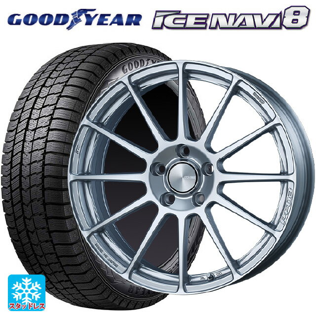 235/45R18 94Q グッドイヤー アイスナビ8 エンケイ パフォーマンスライン PF03 スパークルシルバー 18-7.5J 国産車用 スタッドレスタイヤホイール4本セット