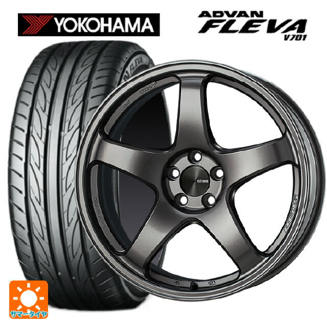 215/45R18 93W XL ヨコハマ アドバン フレバ V701 エンケイ パフォーマンスライン PF05 DS 18-7.5J 国産車用 サマータイヤホイール4本セット