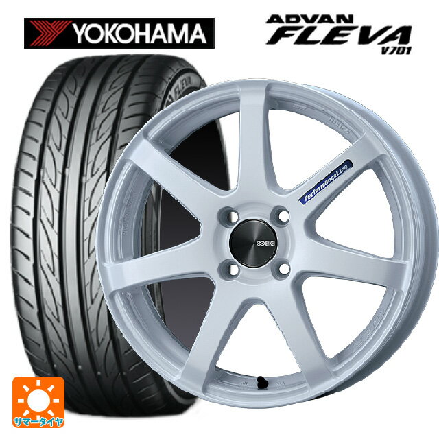 【6/22 20時〜 全品P5倍＆クーポン】165/50R16 75V ヨコハマ アドバン フレバ V701 正規品 エンケイ パフォーマンスライン PF07 WH 16-5J 国産車用 サマータイヤホイール4本セット