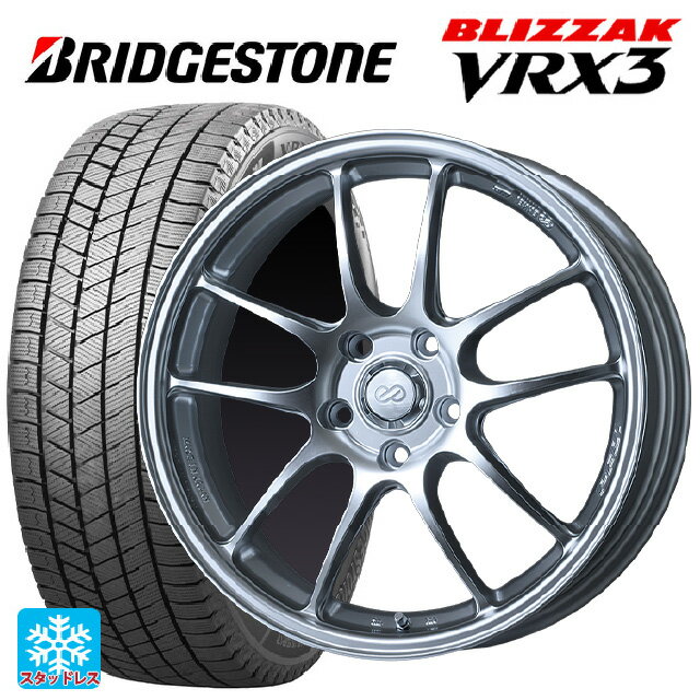 225/45R18 91Q ブリヂストン ブリザック VRX3 # 正規品 エンケイ パフォーマンスライン PF01 スパークルシルバー 18-7J 国産車用 スタッドレスタイヤホイール4本セット