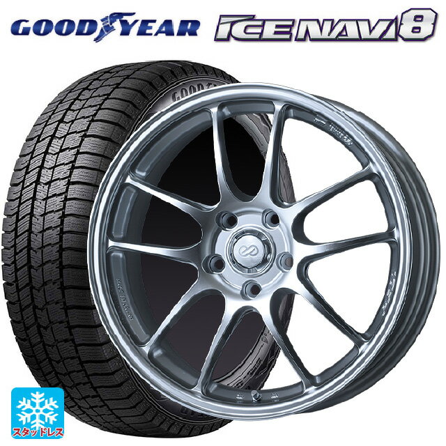 2024年製 225/55R18 98Q グッドイヤー アイスナビ8 # エンケイ パフォーマンスライン PF01 スパークルシルバー 18-7J 国産車用 スタッドレスタイヤホイール4本セット
