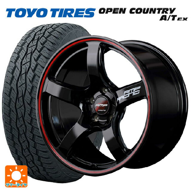 【5/9 20時〜 最大3万円OFFクーポン】ミツビシ アウトランダー(5LA GNOW)用 235/60R18 103H トーヨー オープンカントリー A/T EX ホワイトレター ＃ RMPレーシング R50 ブラック/リムレッドライン 新品サマータイヤホイール 4本セット