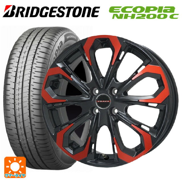 【5/20限定 最大3万円OFFクーポン】185/55R16 83V ブリヂストン エコピア NH200C 正規品 # ビックウェイ レイシーン プラバ 5X レッドクリア 16-6J 国産車用 サマータイヤホイール4本セット