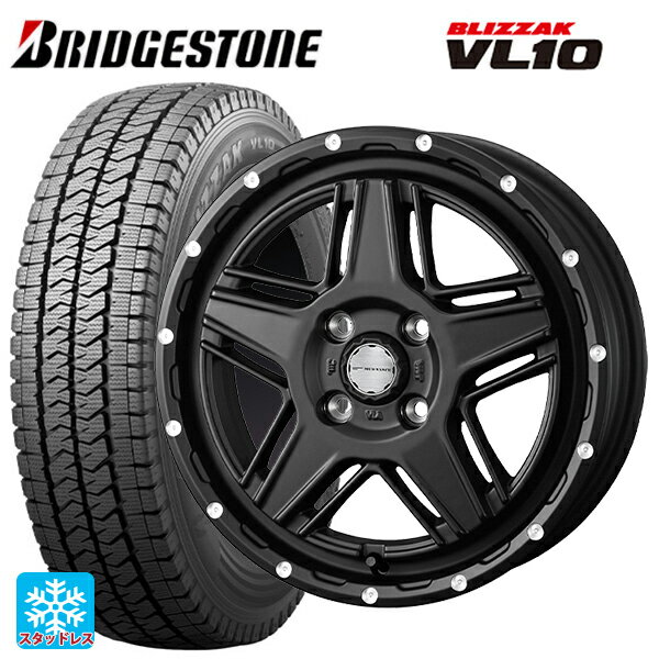 【5/27 1:59迄 最大3万円OFFクーポン】2024年製 145/80R12 80/78N ブリヂストン ブリザック VL10 正規品 ウェッズ マッドヴァンス07 FULL MAT BLACK 12-4J 国産車用 スタッドレスタイヤホイール4本セット