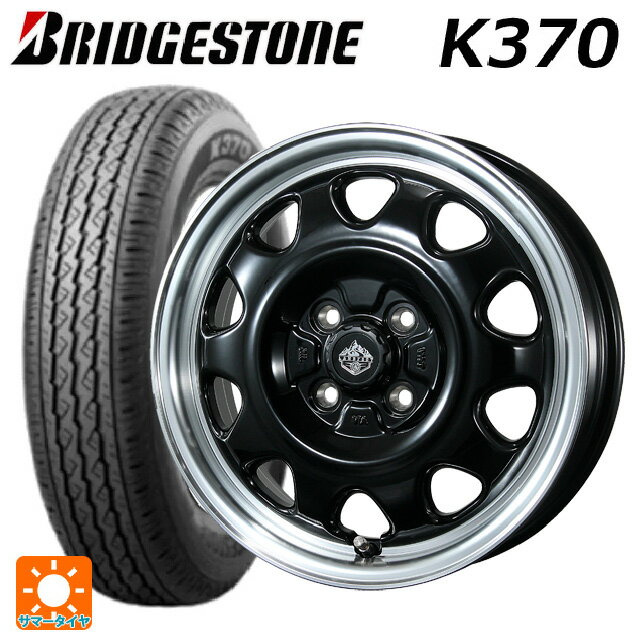 2024年製 145/80R12 80/78N ブリヂストン K370 正規品 # トピー ランドフット SWZ グロスブラックリムポリッシュ 12-3.5J 国産車用 サマータイヤホイール4本セット