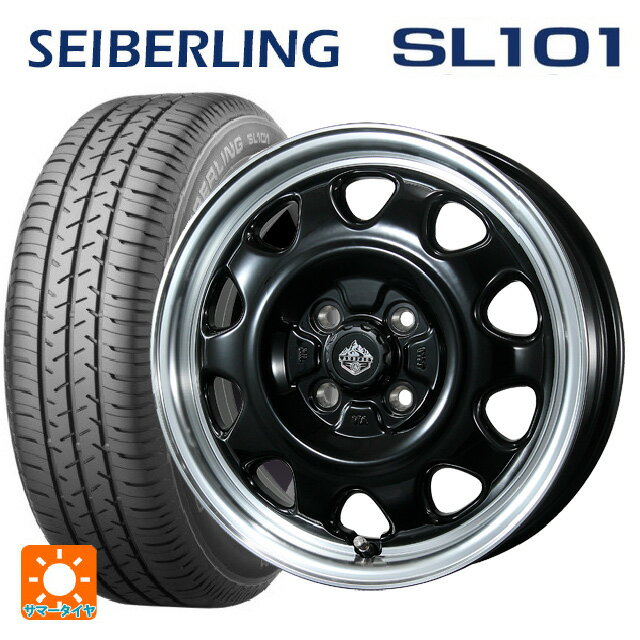 145/80R12 74S セイバーリング セイバーリング SL101(ブリヂストン工場生産） # トピー ランドフット SWZ グロスブラックリムポリッシュ 12-3.5J 国産車用 サマータイヤホイール4本セット