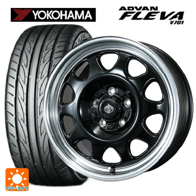 205/55R16 91W ヨコハマ アドバン フレバ V701 トピー ランドフット SWZ グロスブラックリムポリッシュ 16-7J 国産車用 サマータイヤホイール4本セット