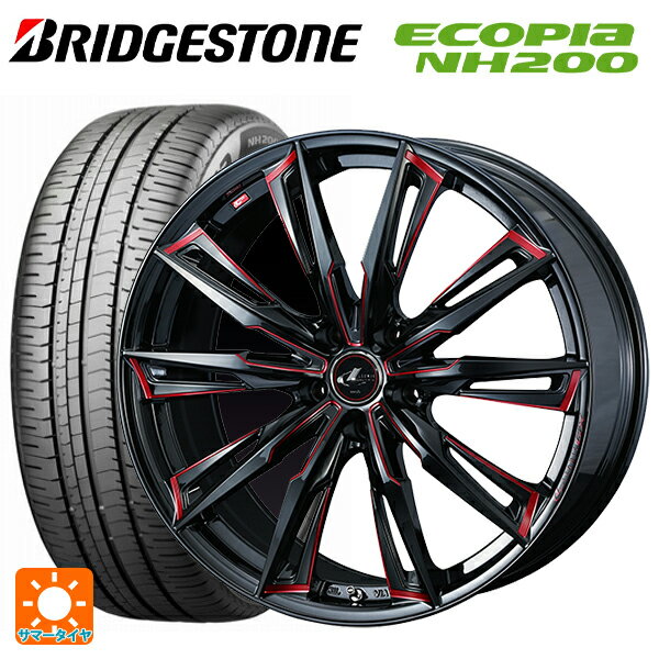 215/45R17 91W XL ブリヂストン エコピア NH200 正規品 ウェッズ レオニス GX BK/SC(RED) 17-7J 国産車用 サマータイヤホイール4本セット