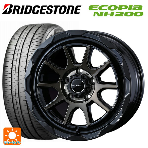 195/55R16 87V ブリヂストン エコピア NH200 正規品 ウェッズ マッドヴァンス06 ブラックポリッシュブロンズクリア 16-7J 国産車用 サマータイヤホイール4本セット