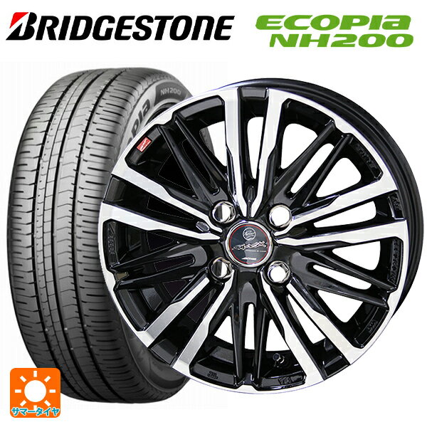 195/50R16 84V ブリヂストン エコピア NH200 正規品 共豊 スマック クレスト サファイアブラックポリッシュ 16-6J 国産車用 サマータイヤホイール4本セット