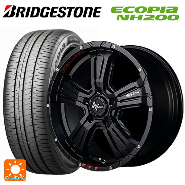 225/45R17 94W XL ブリヂストン エコピア NH200 正規品 # マルカサービス ナイトロパワー クロスクロウ グラフィティエディション セミグロスブラック＋ピアスドリルド/グラフィティ 17-7J 国産車用 サマータイヤホイール4本セット