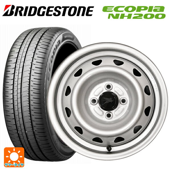 185/70R14 88S ブリヂストン エコピア NH200 正規品 # ウェッズ キャロウィン PC504S スチール(シルバー) 14-5J 国産車用 サマータイヤホイール4本セット