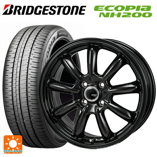 195/50R16 84V ブリヂストン エコピア NH200 正規品 ジャパン三陽 ザック JP209 グロスブラック 16-6J 国産車用 サマータイヤホイール4本セット