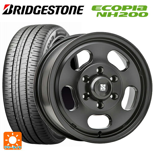 205/55R16 91V ブリヂストン エコピア NH200 正規品 # エムエルジェイ エクストリームJ Dスロット サテンブラック 16-6.5J 国産車用 サマータイヤホイール4本セット