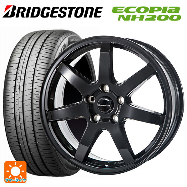 205/55R16 91V ブリヂストン エコピア NH200 正規品 # トレジャーワンカンパニー ヒューマンライン HS07 BK 16-6.5J 国産車用 サマータイヤホイール4本セット