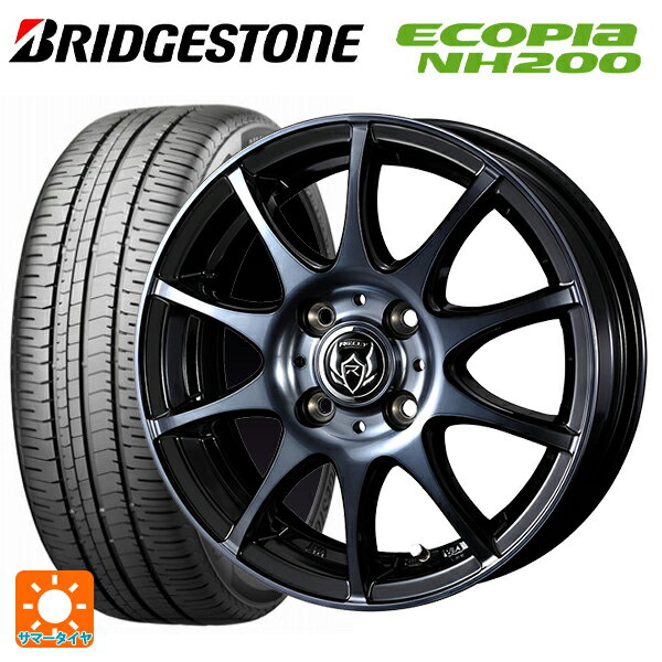 185/70R14 88S ブリヂストン エコピア NH200 正規品 # ウェッズ ライツレー KC BKP 14-5.5J 国産車用 サマータイヤホイール4本セット