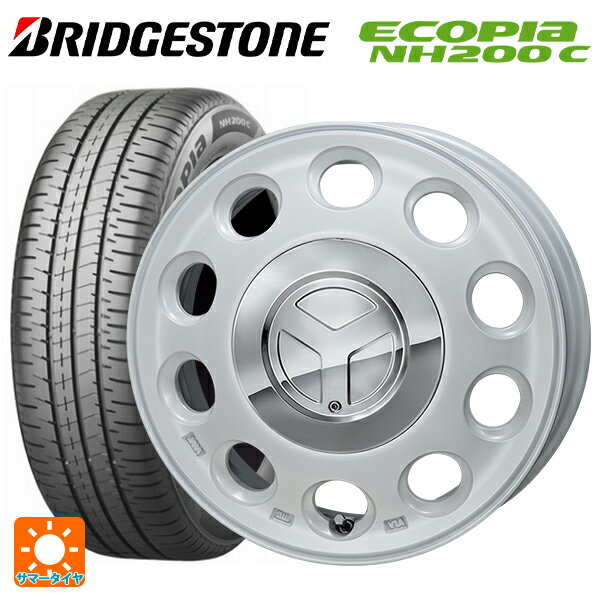 【6/11 1:59迄 全品ポイント5倍】165/55R15 75V ブリヂストン エコピア NH200C 正規品 ジャパン三陽 モンツァ ピエディーノ パールホワイト 15-4.5J 国産車用 サマータイヤホイール4本セット