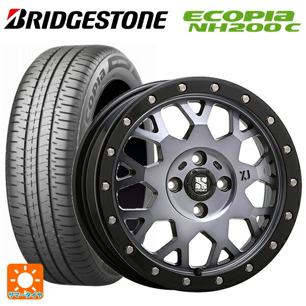 2025年製 155/65R14 75H ブリヂストン エコピア NH200C 正規品 エムエルジェイ エクストリームJ XJ04 Gloss Blk. M. Smoke 14-4.5J 国産車用 サマータイヤホイール4本セット