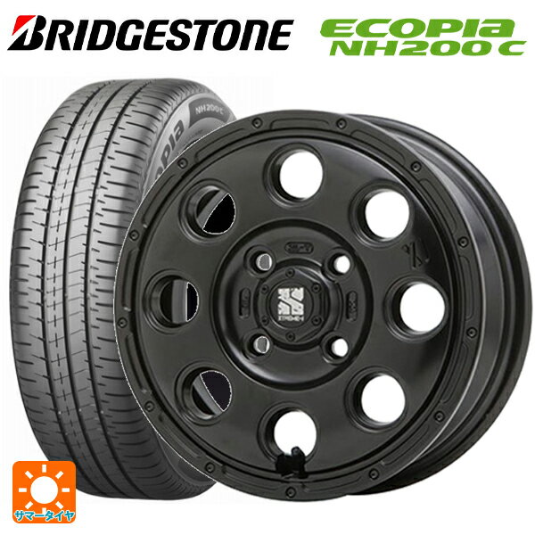 【6/15〜16限定 全品P5倍＆クーポン】165/55R15 75V ブリヂストン エコピア NH200C 正規品 エムエルジェイ エクストリームJ KK03 Satin Black 15-4.5J 国産車用 サマータイヤホイール4本セット