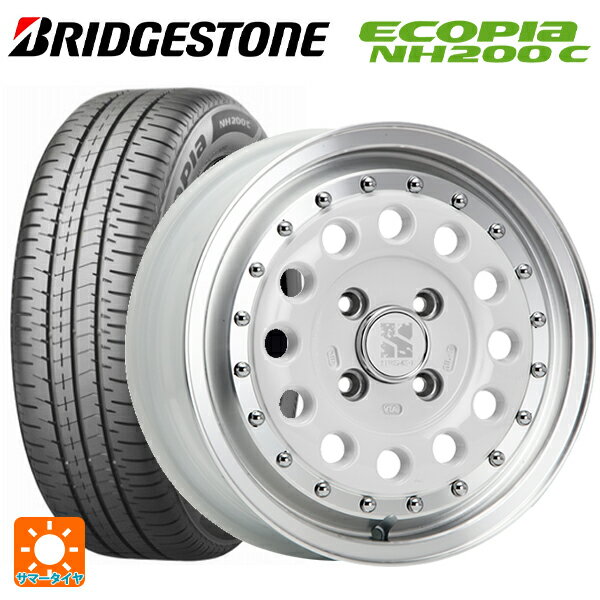 2022年製 175/65R14 82S ブリヂストン エコピア NH200C 熟成タイヤ 正規品 # エムエルジェイ エクストリームJ ラギッド ホワイト/リムポリッシュ 14-5J 国産車用 サマータイヤホイール4本セット