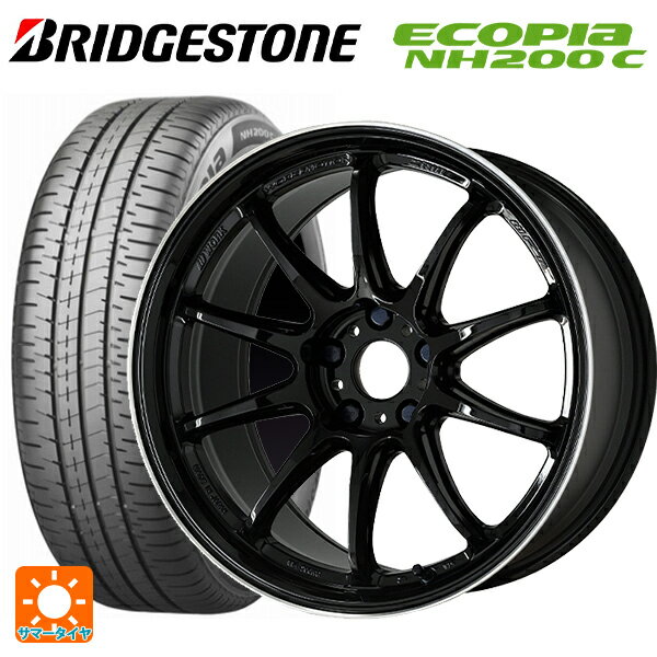 【6/22 20時〜 全品P5倍＆クーポン】175/55R15 77V ブリヂストン エコピア NH200C 正規品 # ワーク エモーション ZR10 BLKLC 15-6J 国産車用 サマータイヤホイール4本セット
